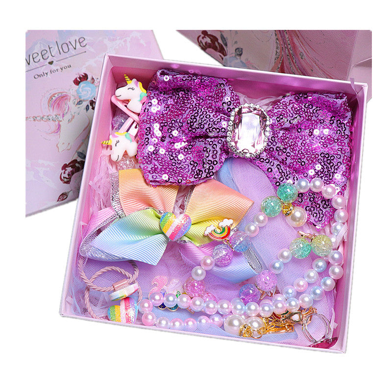 Wholesale Alloy Unicorn Hairpin Jewelry Gift Box Set